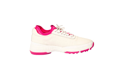 W&H Lynx - Deerskin Women's Golf Shoes in White and Pink
