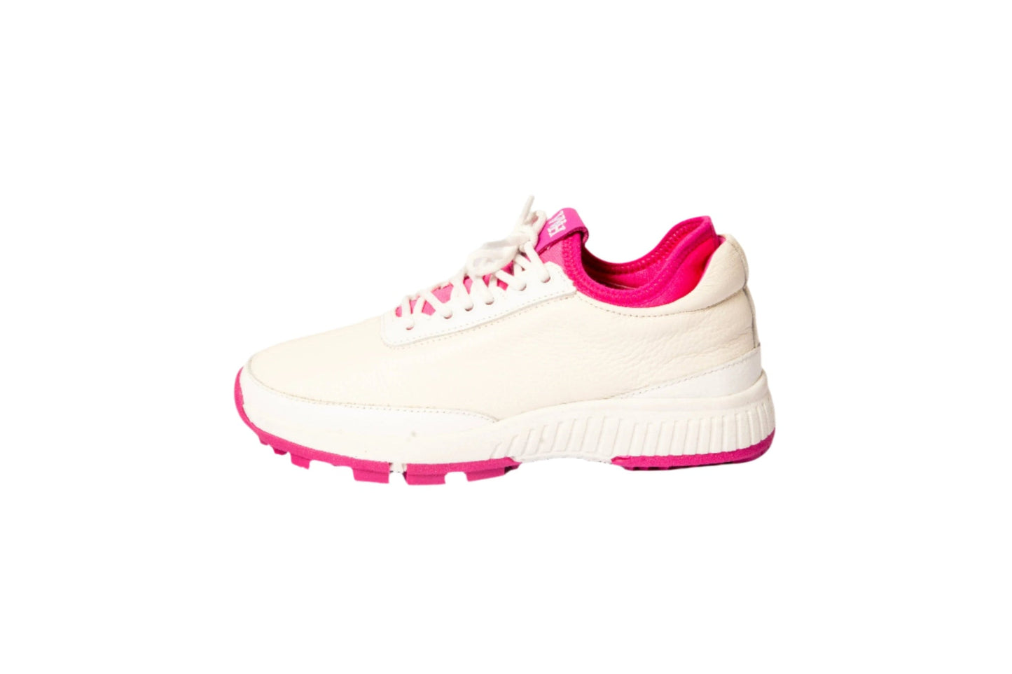 W&H Lynx - Deerskin Women's Golf Shoes in White and Pink