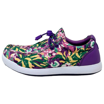 SKŌNI Women's Golf Shoe Waterproof- Purple Floral - The Golf Guys Online