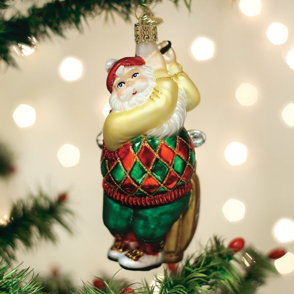 Golfing Santa Ornament - The Golf Guys Online