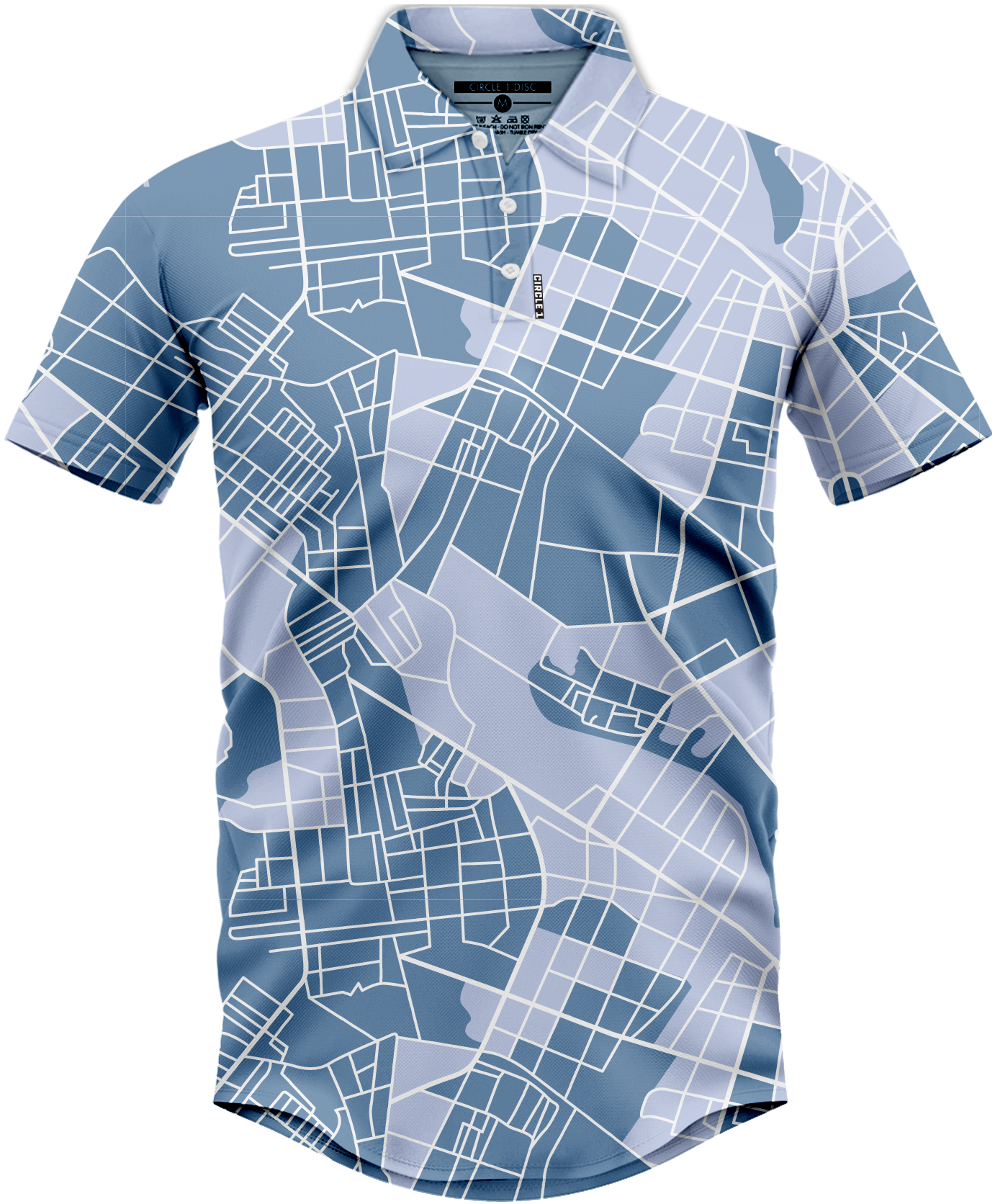 C1 Original Polo V3 - Blue Grid - The Golf Guys Online