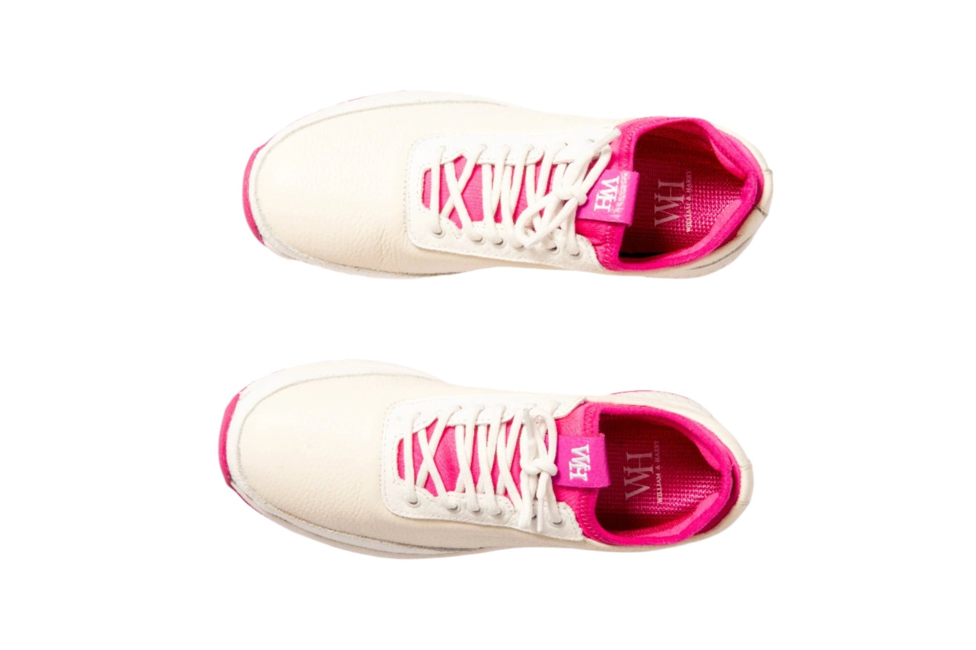 W&H Lynx - Deerskin Women's Golf Shoes in White and Pink