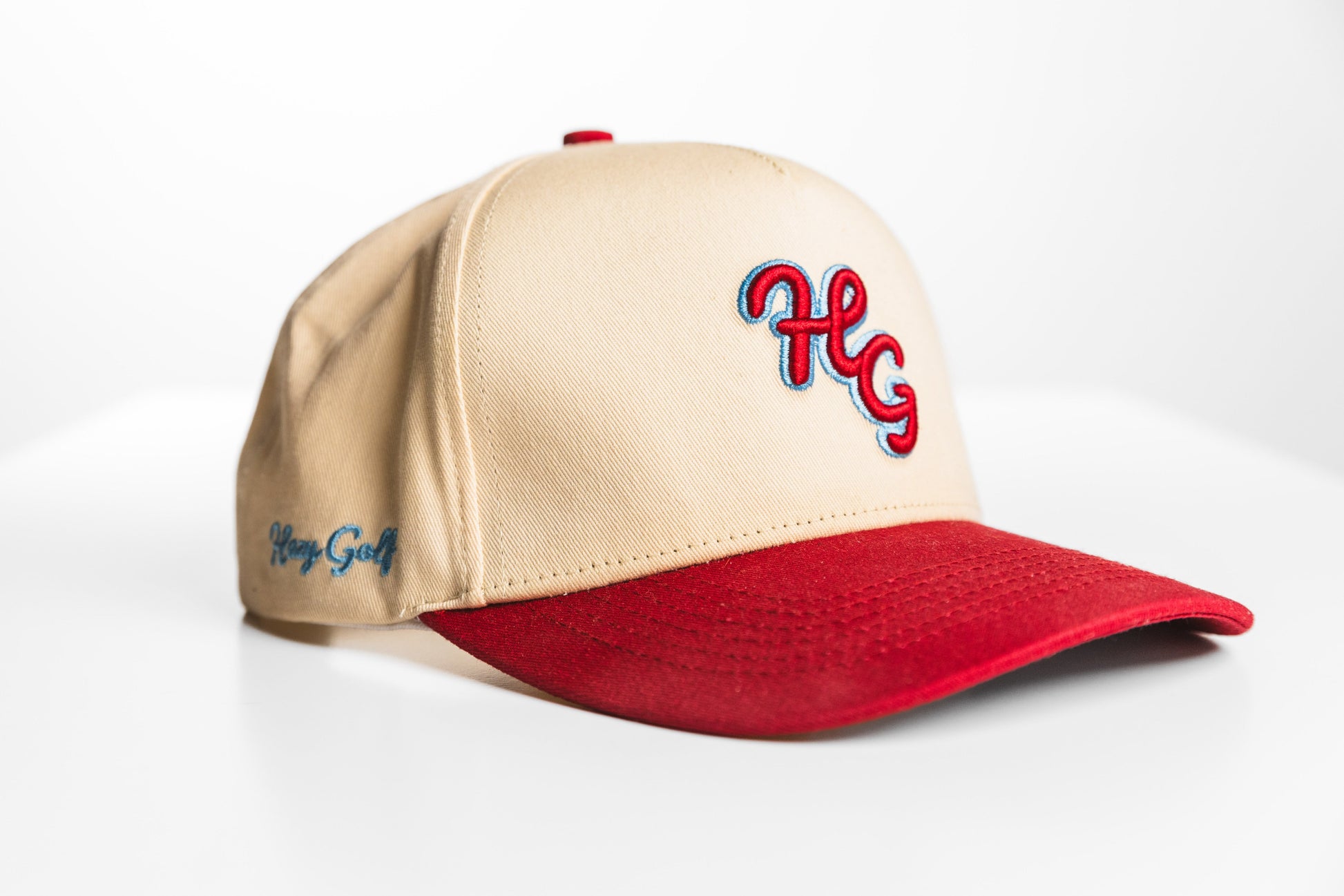 “HG” 2 Tone Cardinal and Bone SnapBack - The Golf Guys Online