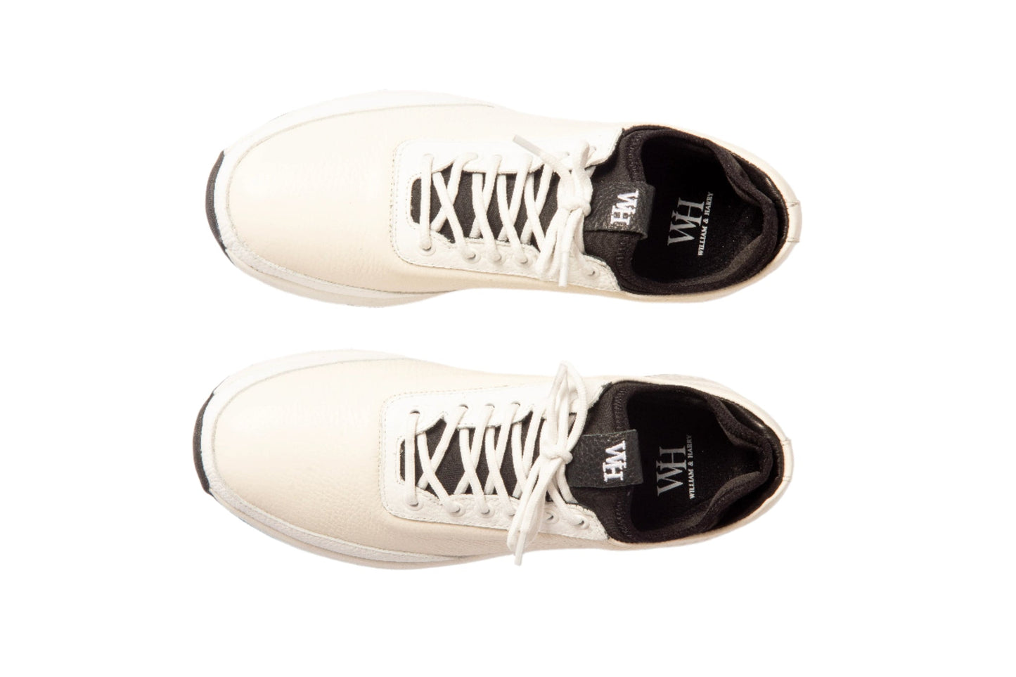W&H Ace - Deerskin Men's Golf Shoes in White and Black