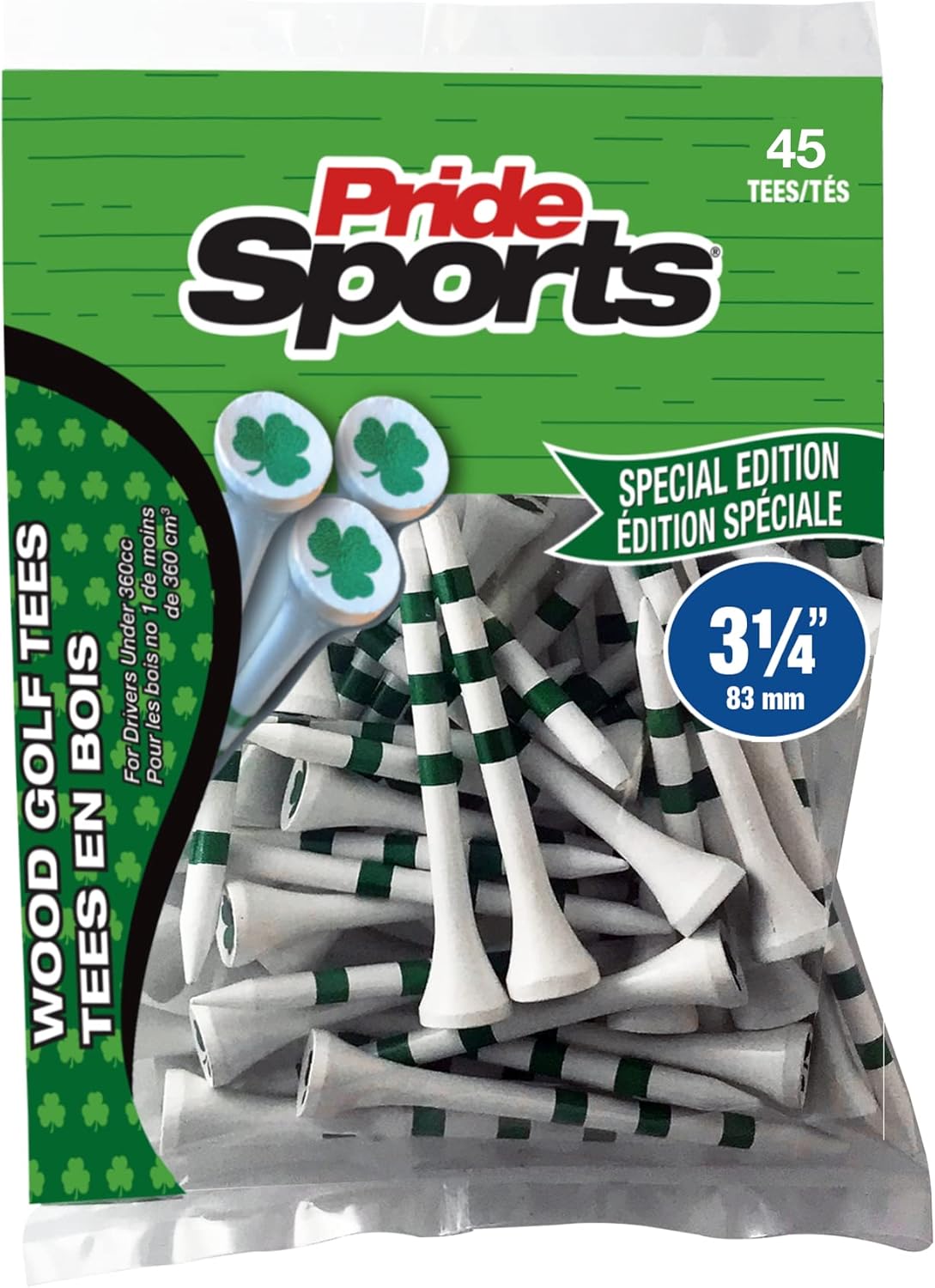 Pride Sports 3 1/4" Special Edition - 45 Count Shamrock Tees - The Golf Guys Online
