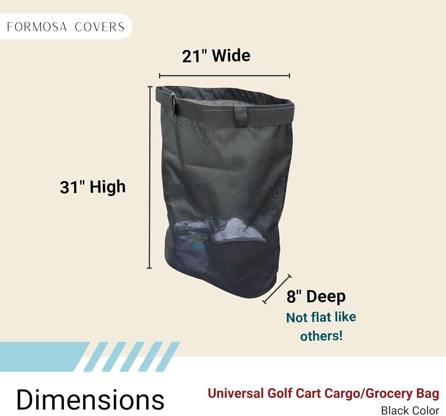 Golf Cart Mesh Utility Grocery Bag Attachment (Universal Fit)