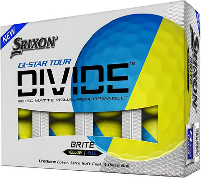 Srixon Q-Star Tour Divide 3 Brite Yellow & Blue Golf Balls - The Golf Guys Online