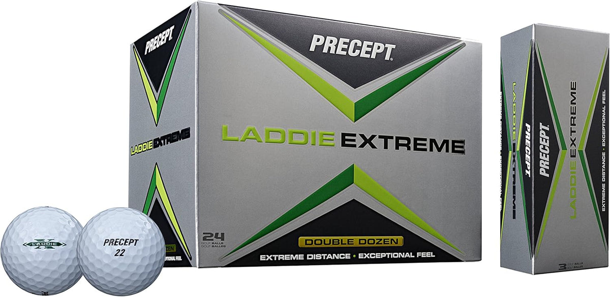Precept Laddie Extreme Double Dozen 2017 White Golf Balls - The Golf Guys Online