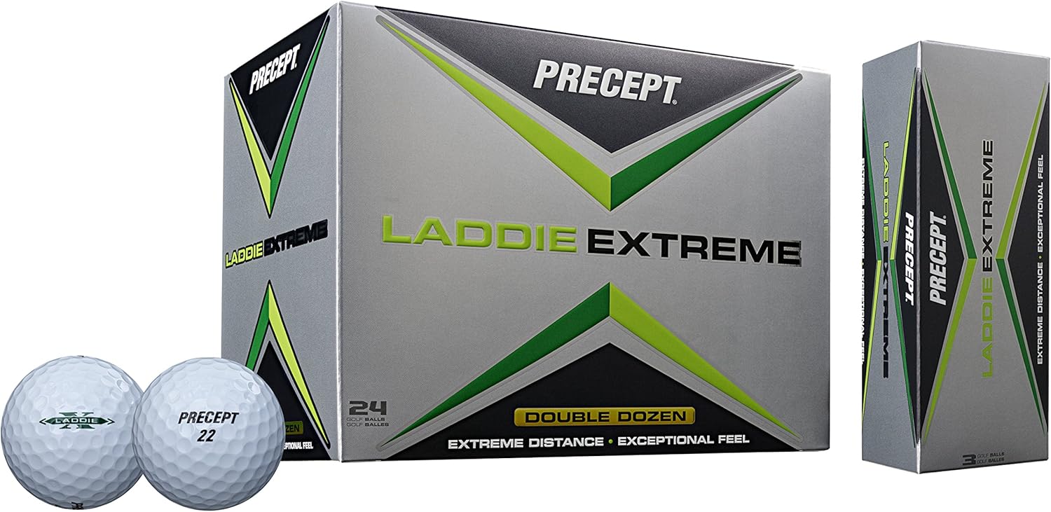 Precept Laddie Extreme Double Dozen 2017 White Golf Balls - The Golf Guys Online