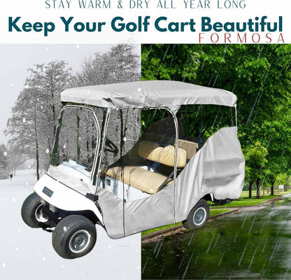 4 Passenger Long Roof Golf Cart Enclosure (Roof Length 80") Grey