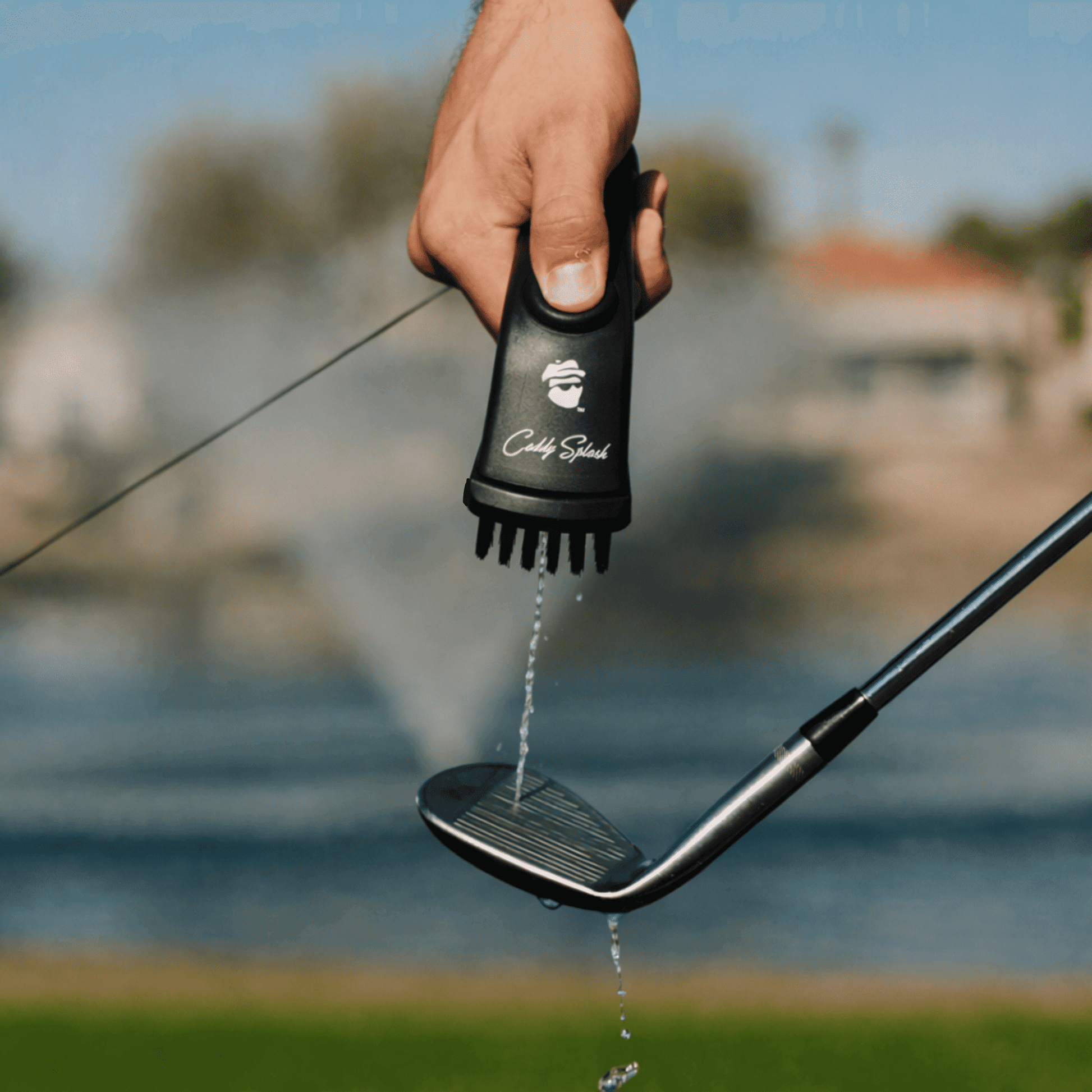 Golf Club Water Brush Pro Cleaner - Black Caddy Splash