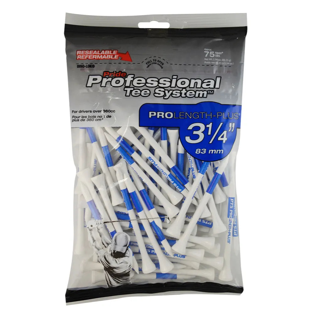 3 1/4" PTS Pro Length Tee White - 75 count - The Golf Guys Online