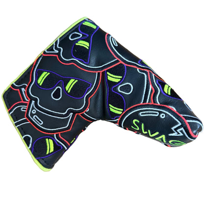 Swag Golf Stacked Skull 2.0 Neon Thermal Blade Putter Headcover