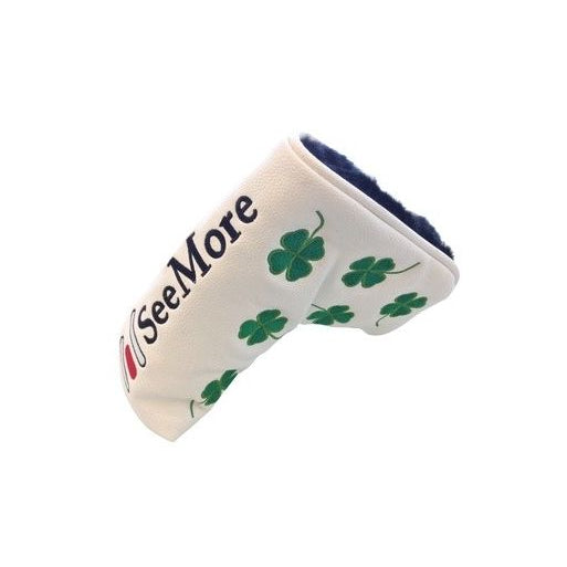 SeeMore -  White w/ Four Leaf Clover Blade Putter Headcover