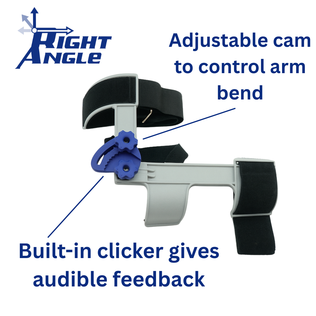 Right Angle V2 Golf Swing Elbow Brace – Backswing Trainer for Trail Arm Position Golf Training Aids