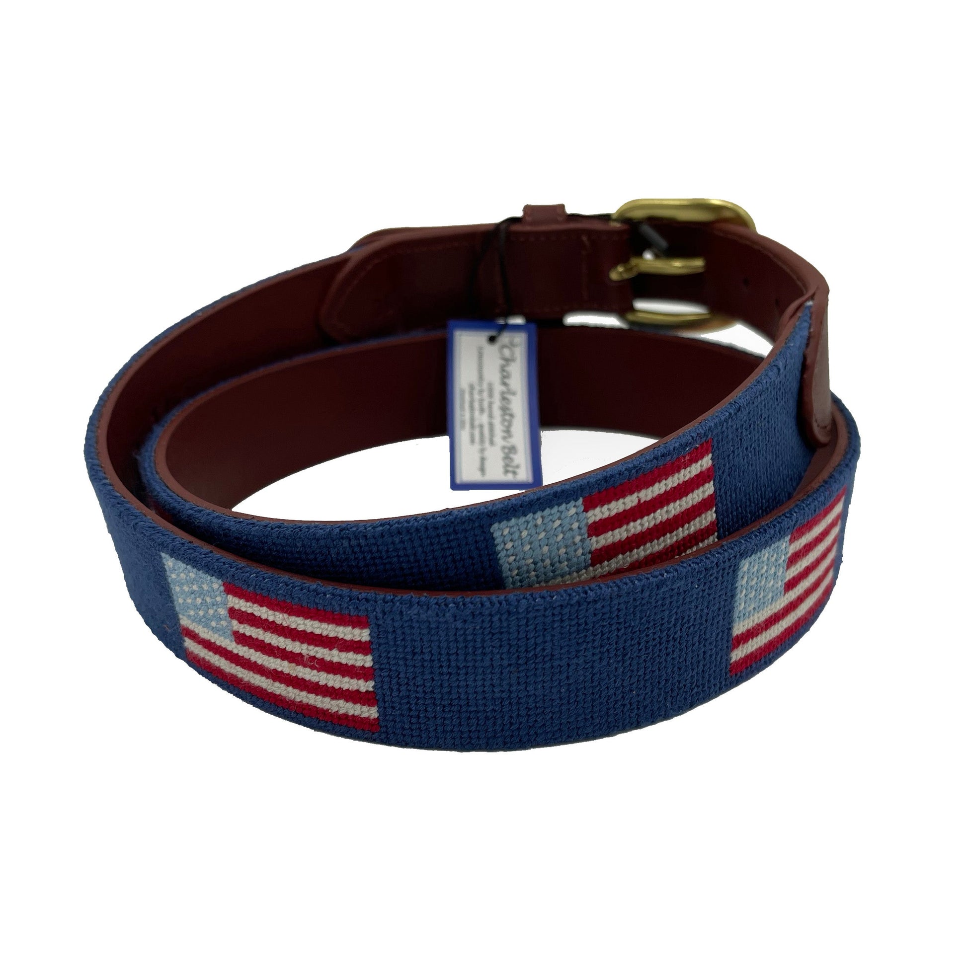 USA American Flag Needlepoint Belt - The Golf Guys Online