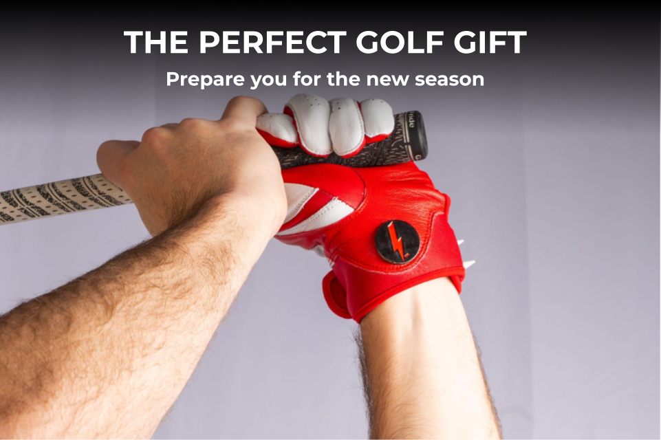 THE BYRD GOLF GLOVE - Black/Red - The Golf Guys Online
