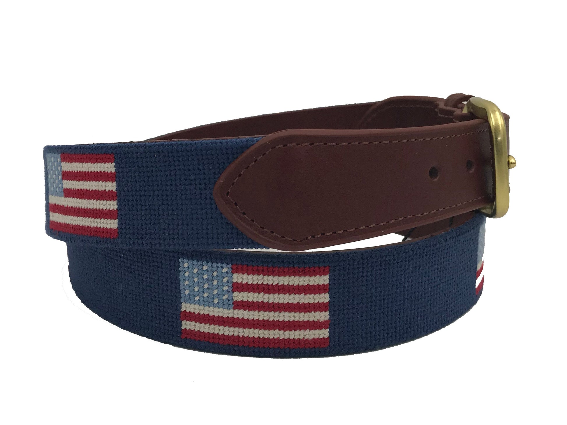 USA American Flag Needlepoint Belt - The Golf Guys Online