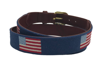 USA American Flag Needlepoint Belt - The Golf Guys Online