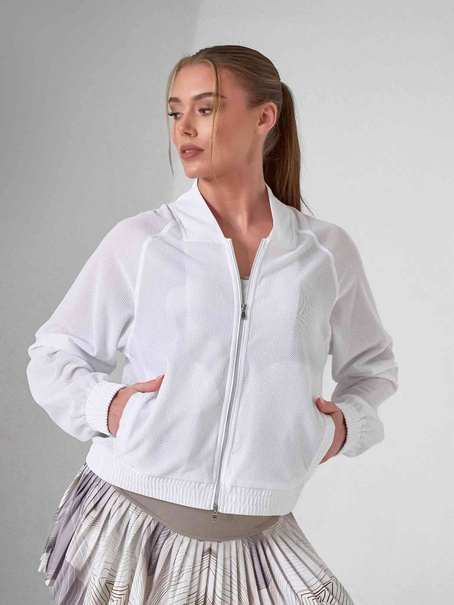 BAILA Mesh Athletic Jacket | Two-Way Zip Performance Bomber | First Position Collection - The Golf Guys Online