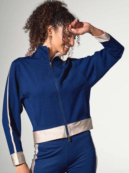 Women's Dolman Sleeve Sofia Knit Jacket - Ink/Silver Sand - The Golf Guys Online