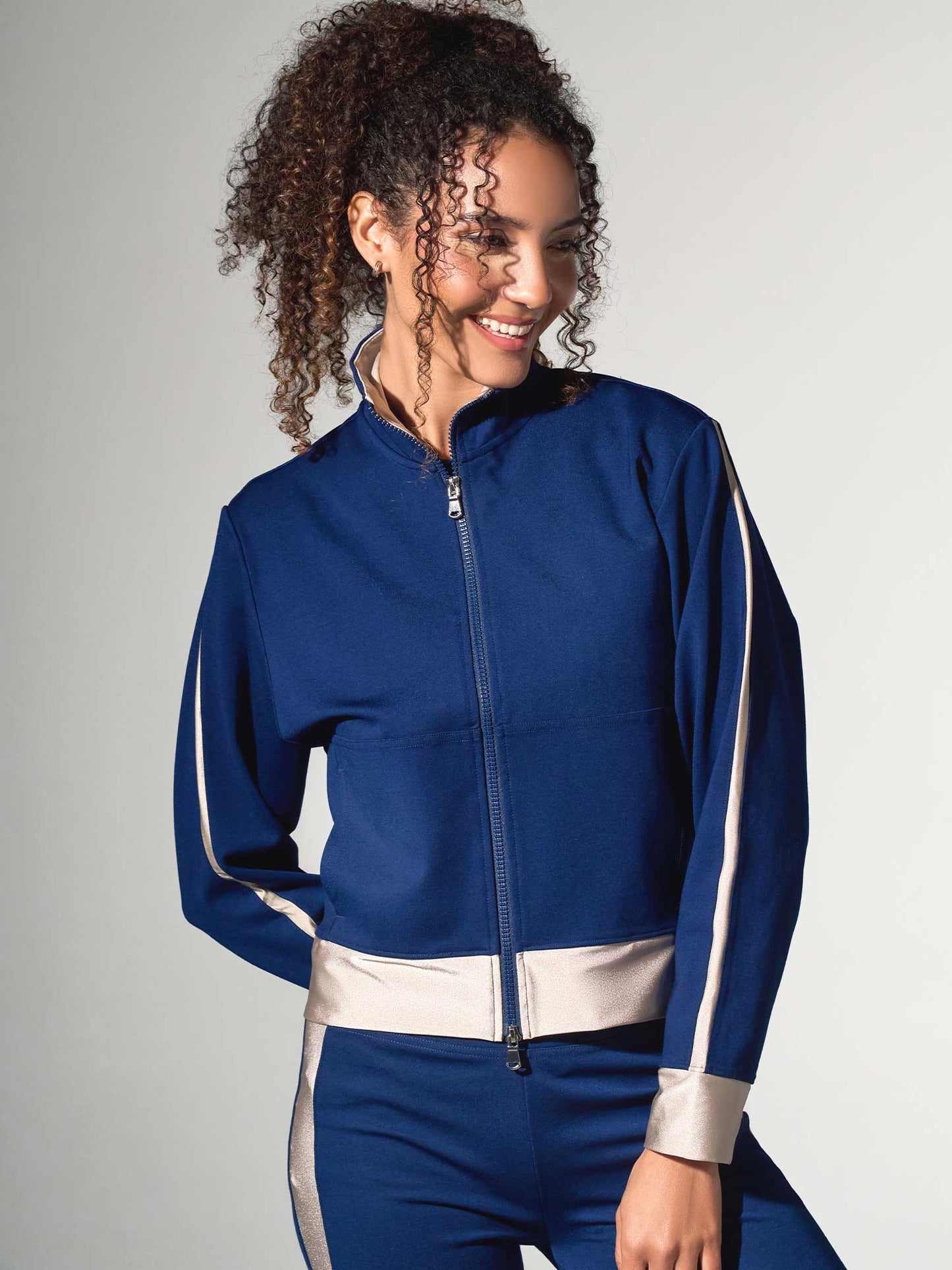 Women's Dolman Sleeve Sofia Knit Jacket - Ink/Silver Sand - The Golf Guys Online