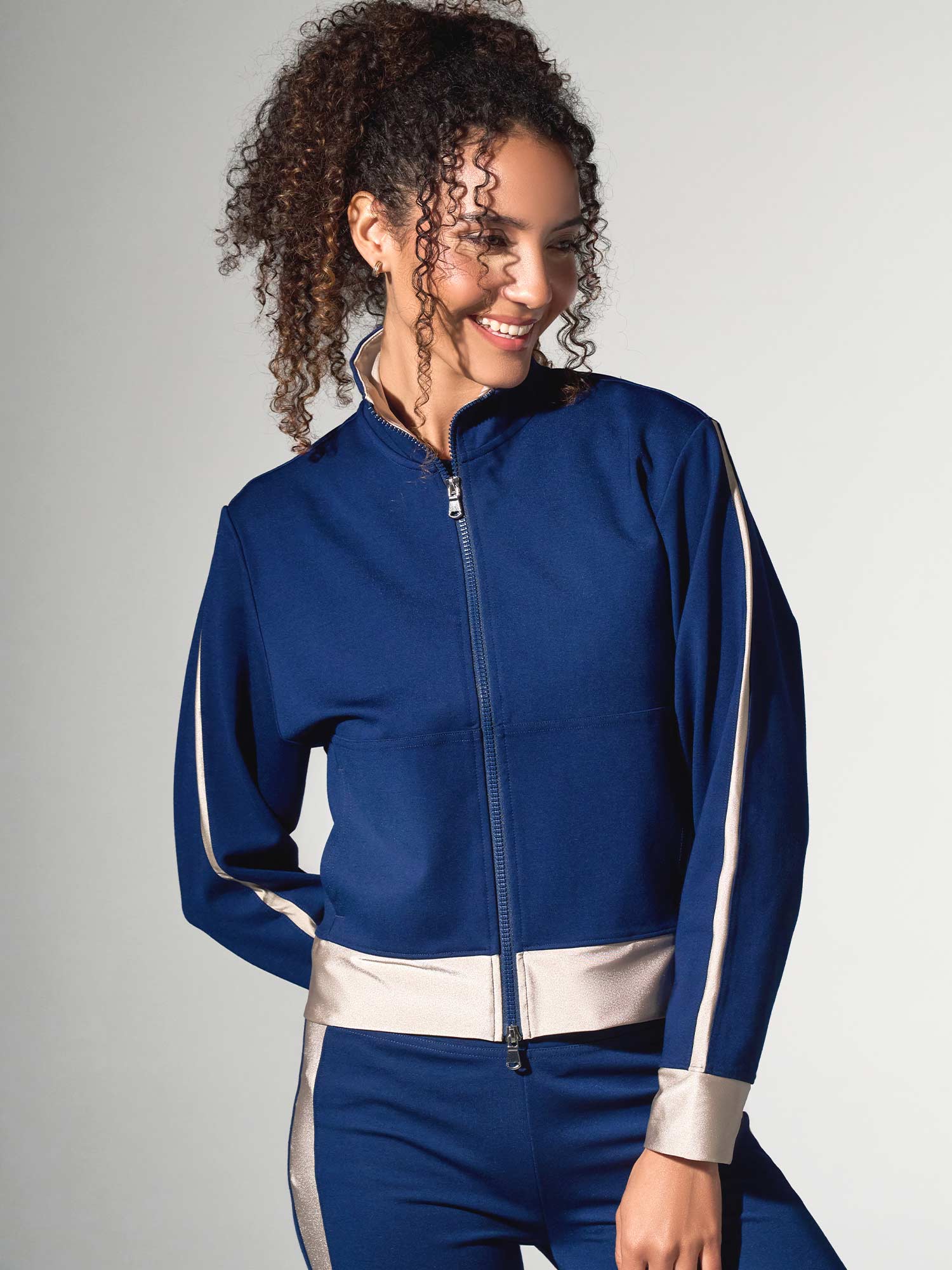 Women's Dolman Sleeve Sofia Knit Jacket - Ink/Silver Sand - The Golf Guys Online