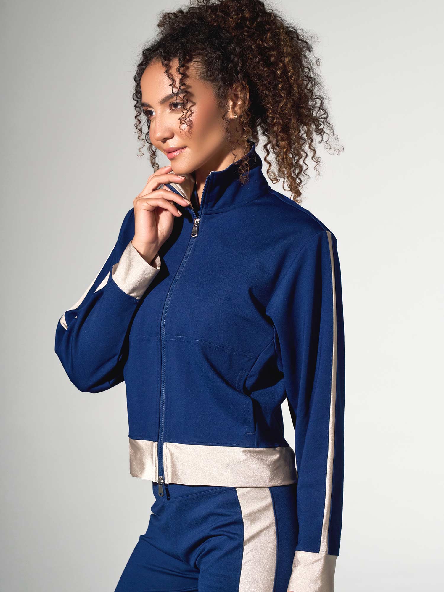 Women's Dolman Sleeve Sofia Knit Jacket - Ink/Silver Sand - The Golf Guys Online