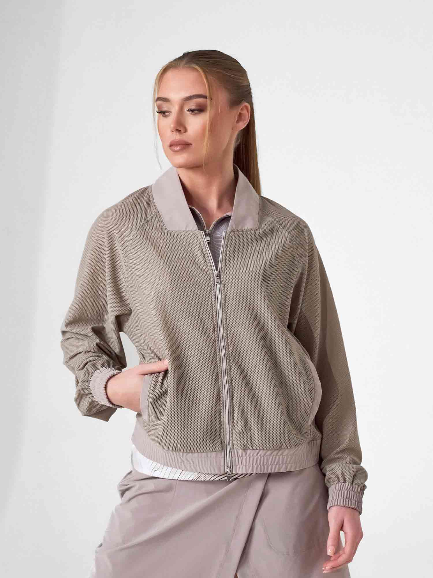 BAILA Mesh Athletic Jacket | Two-Way Zip Performance Bomber | First Position Collection - The Golf Guys Online