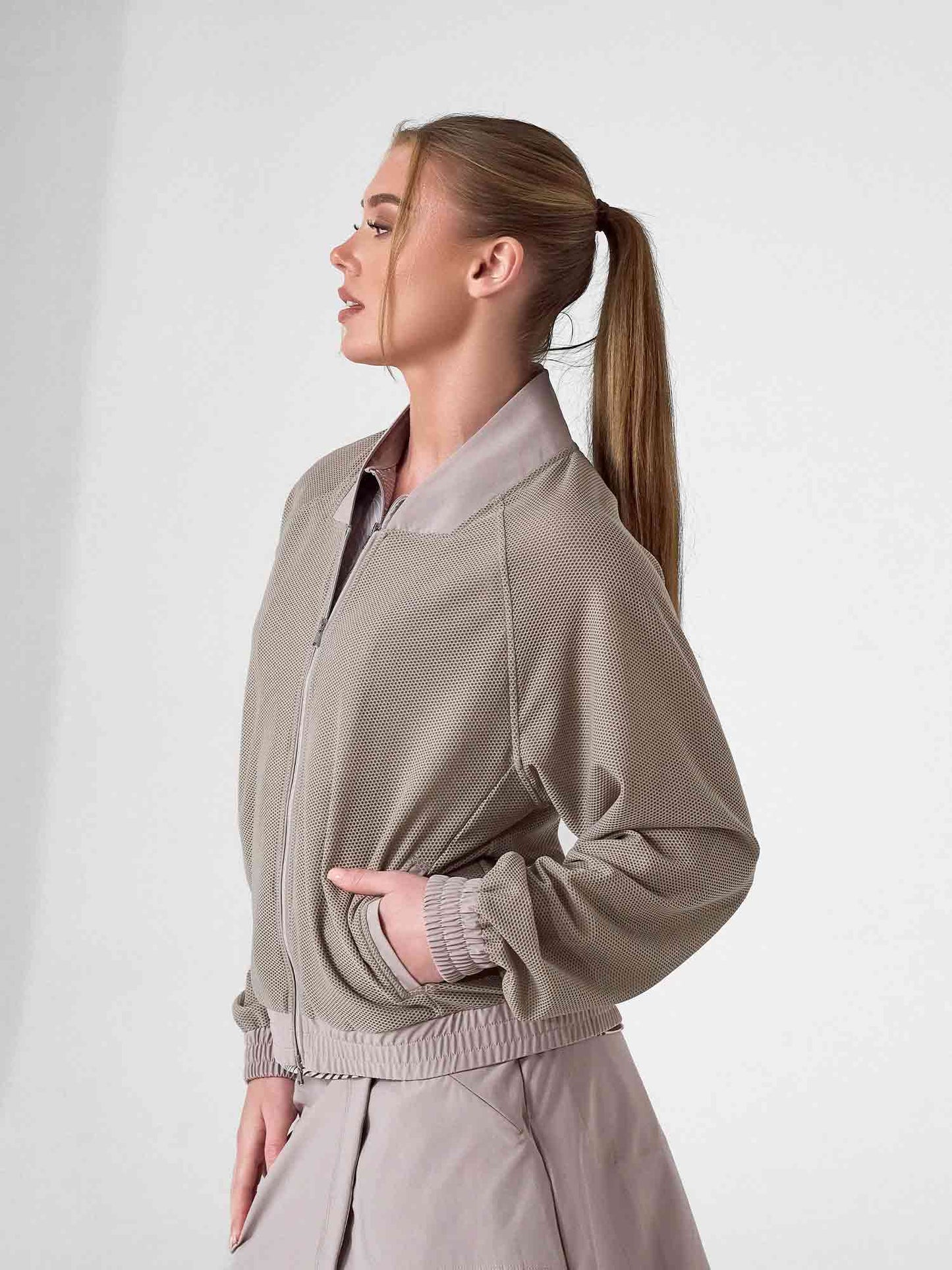 BAILA Mesh Athletic Jacket | Two-Way Zip Performance Bomber | First Position Collection - The Golf Guys Online