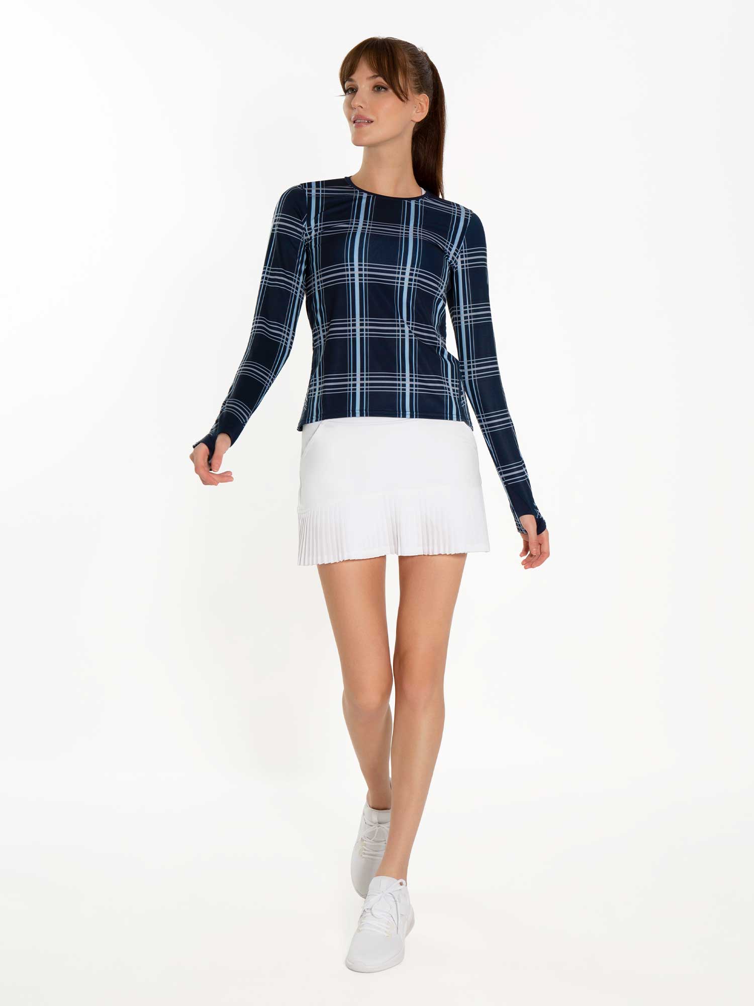 Ashley Asymmetrical 15" Pleated Skirt - White - The Golf Guys Online