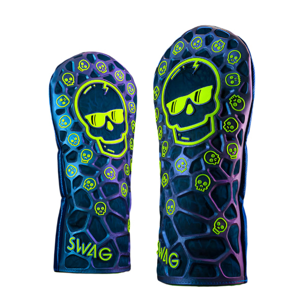 Swag Golf - Dazzle Blue Skull TPU Driver Headcover - The Golf Guys Online