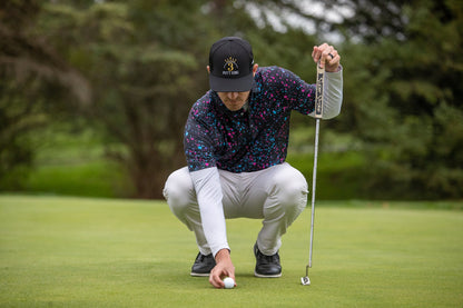 Paint Splatter Polo Black - The Golf Guys Online