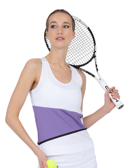 Baseline Tank - White/Lavender Combo - The Golf Guys Online