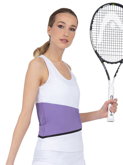 Baseline Tank - White/Lavender Combo - The Golf Guys Online