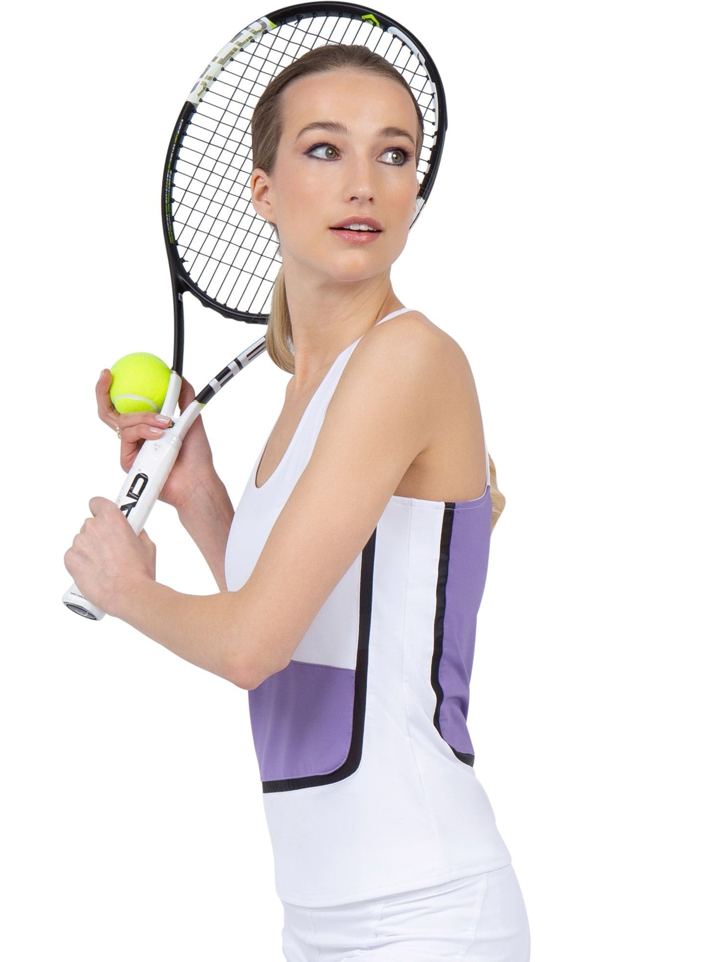 Baseline Tank - White/Lavender Combo - The Golf Guys Online