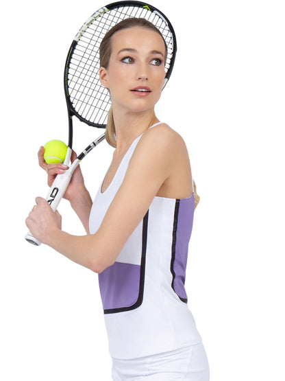 Baseline Tank - White/Lavender Combo - The Golf Guys Online