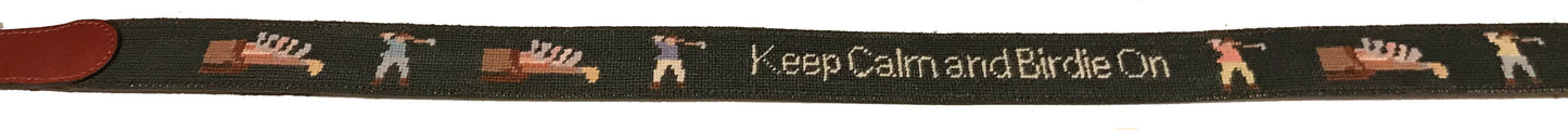 Golf Birdie On Needlepoint Belt - The Golf Guys Online