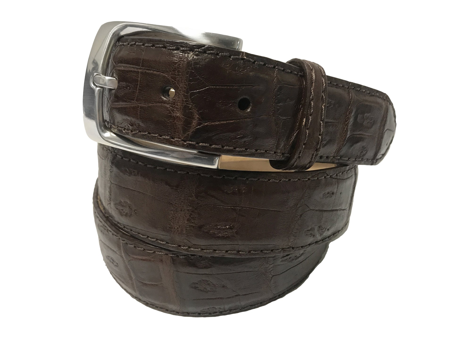 Caiman Skin Belt Brown Classic - The Golf Guys Online