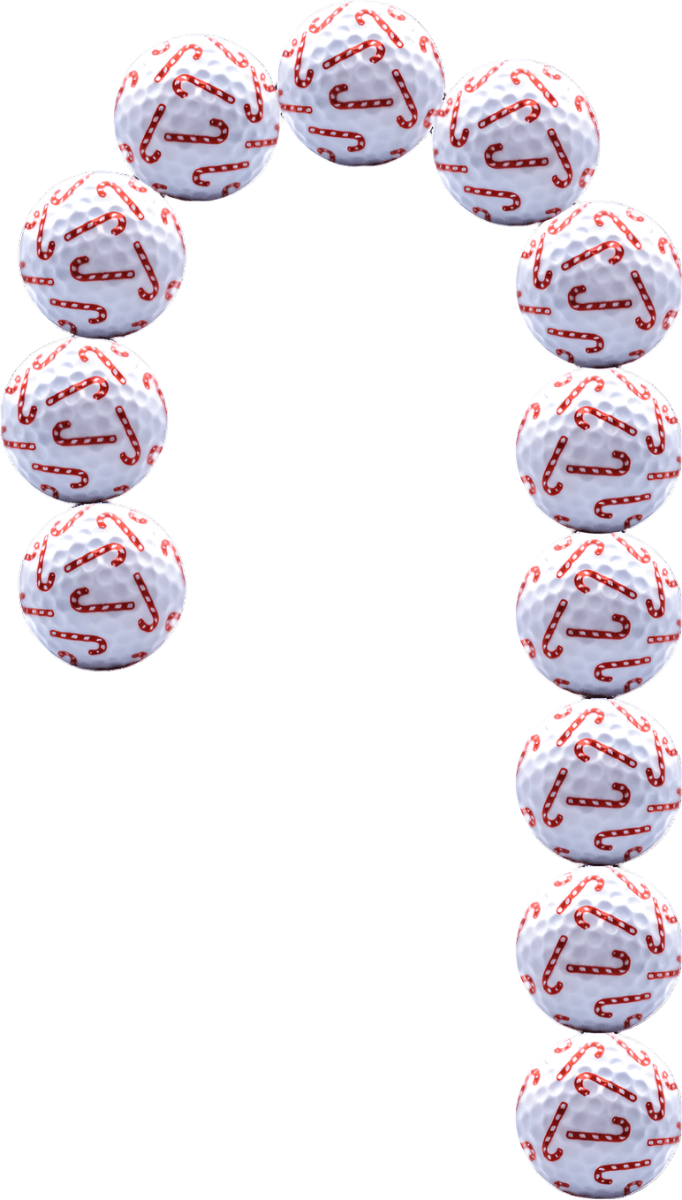 New Novelty Christmas Candy Cane Golf Balls
