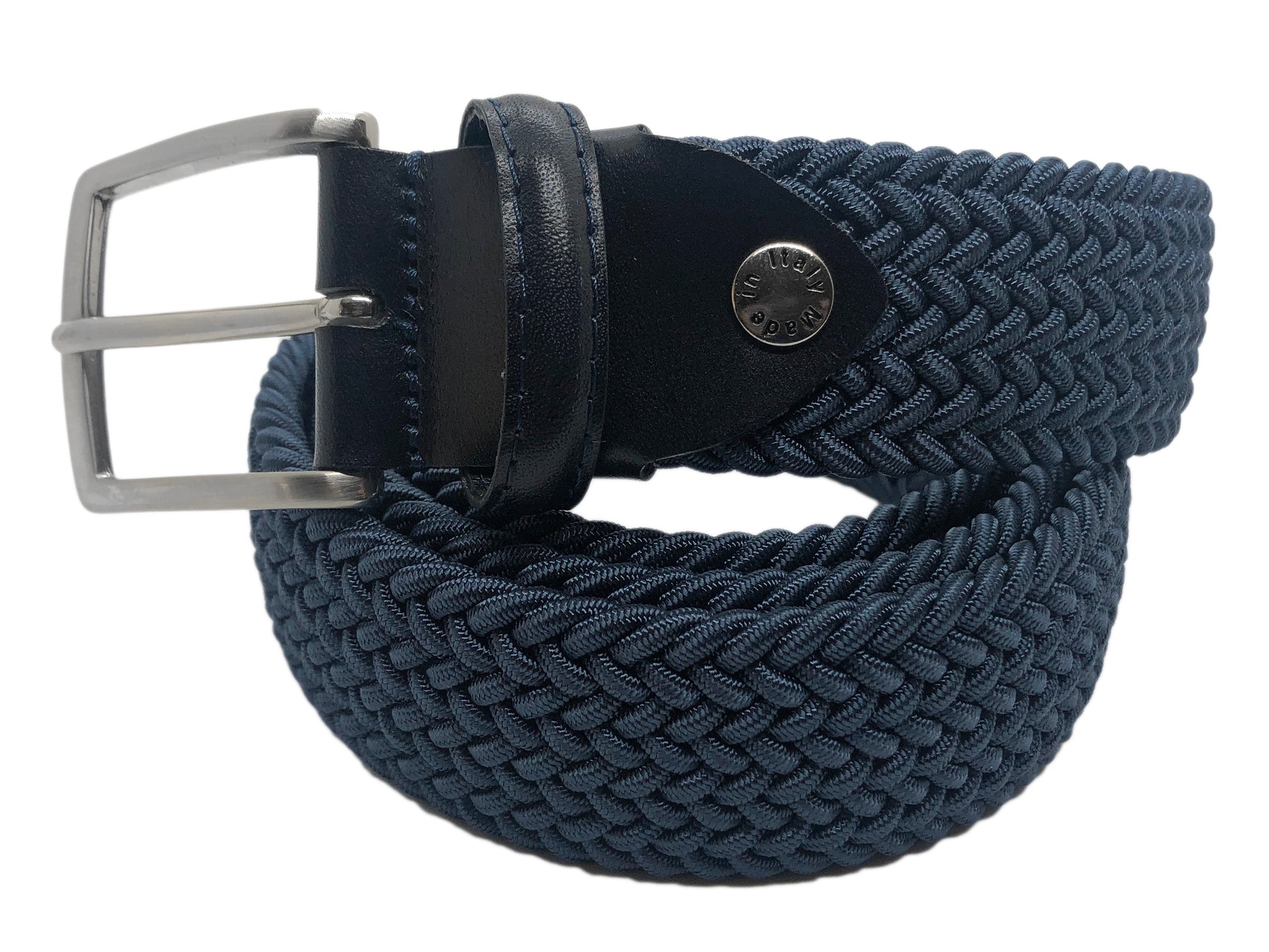 Cotton Stretch Belt Solid Denim Blue - The Golf Guys Online