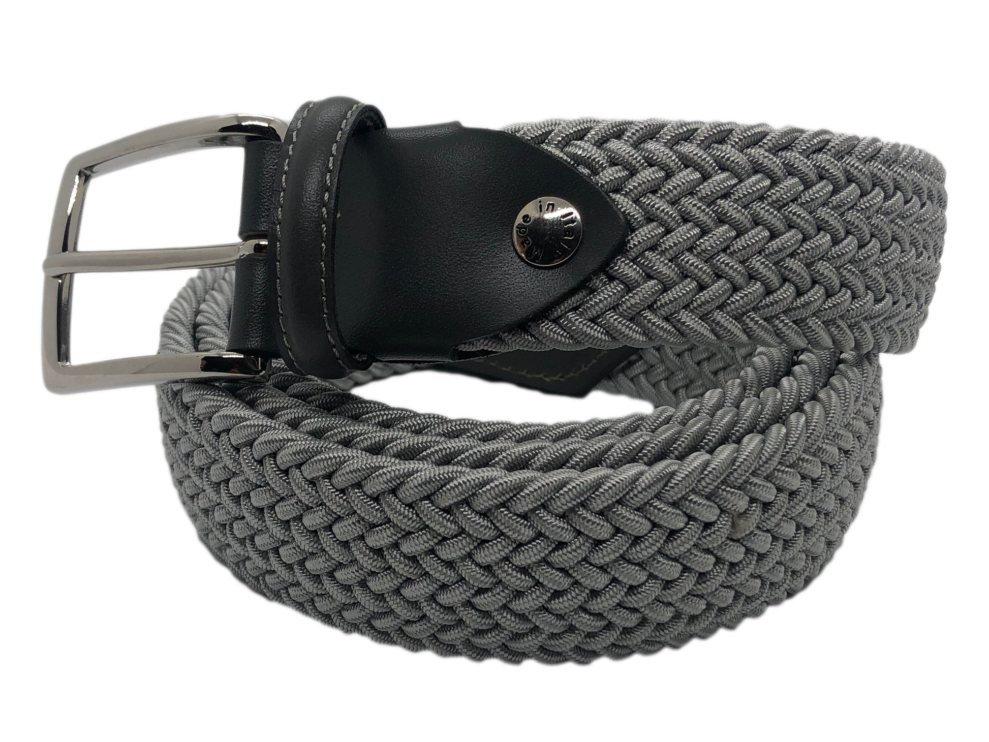 Cotton Stretch Belt Solid Silver - The Golf Guys Online