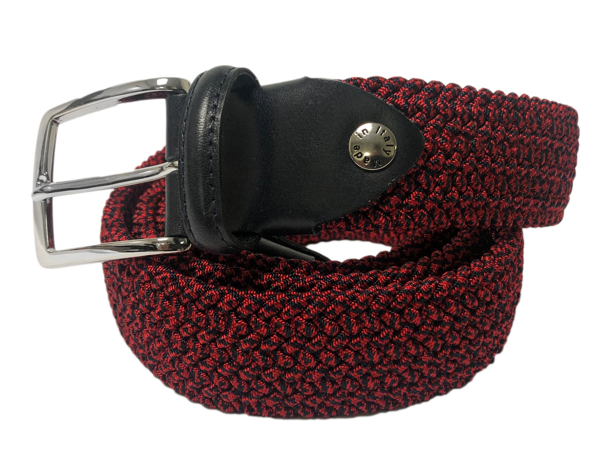 Cotton Stretch Belt Two-Tone Light Red/Black - The Golf Guys Online
