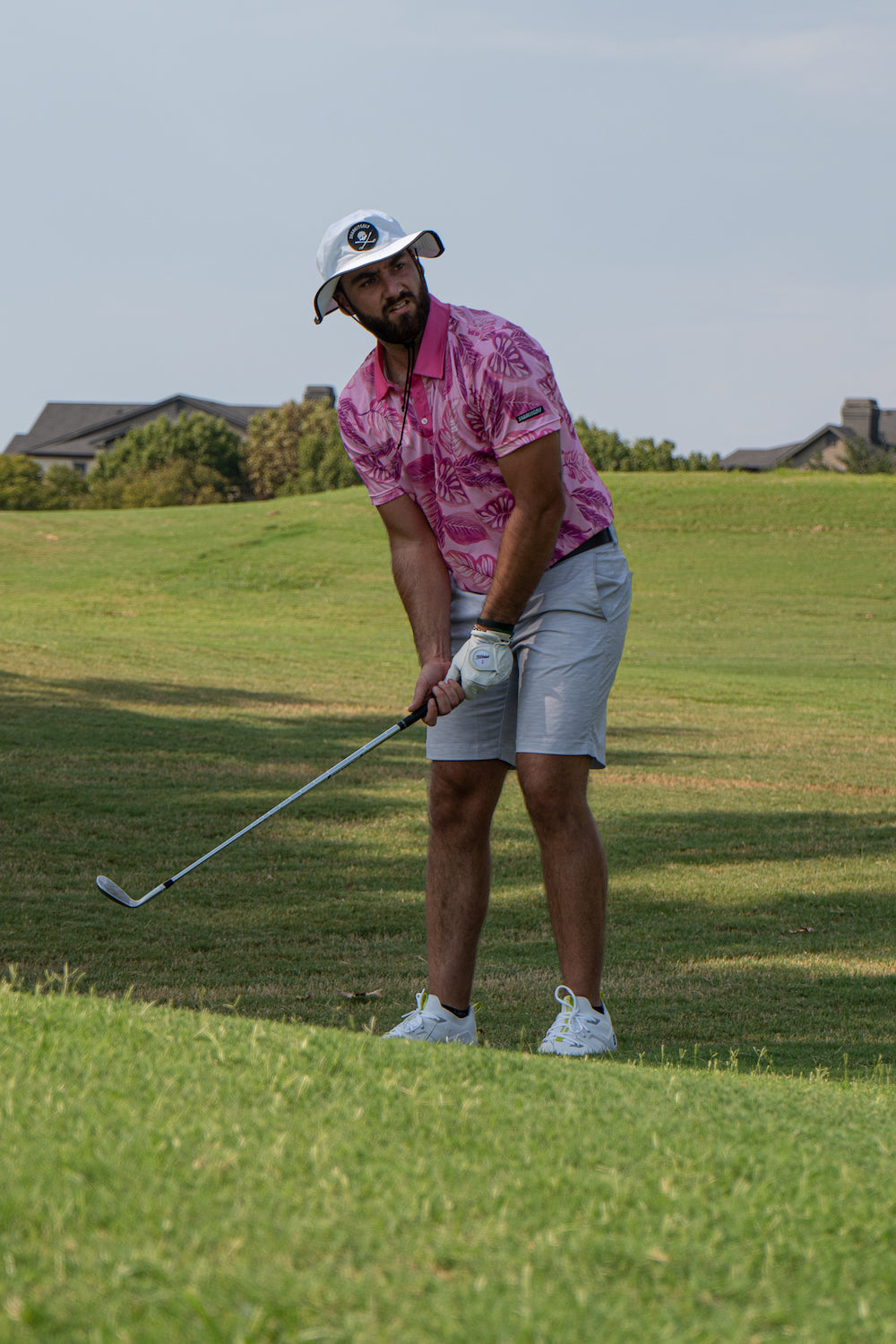 Pink Floral Polo - The Golf Guys Online