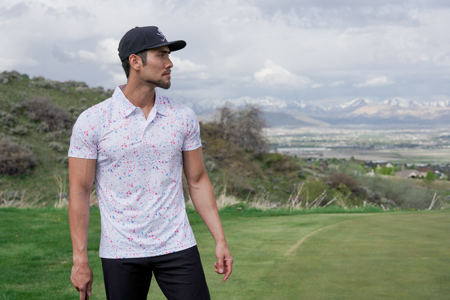 Paint Splatter Polo White - The Golf Guys Online
