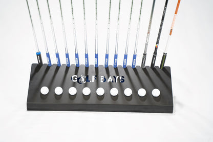 GolfBays Club Display Rack, Holds 14 Clubs & 9 Golf Balls , Indoor Golf Storage