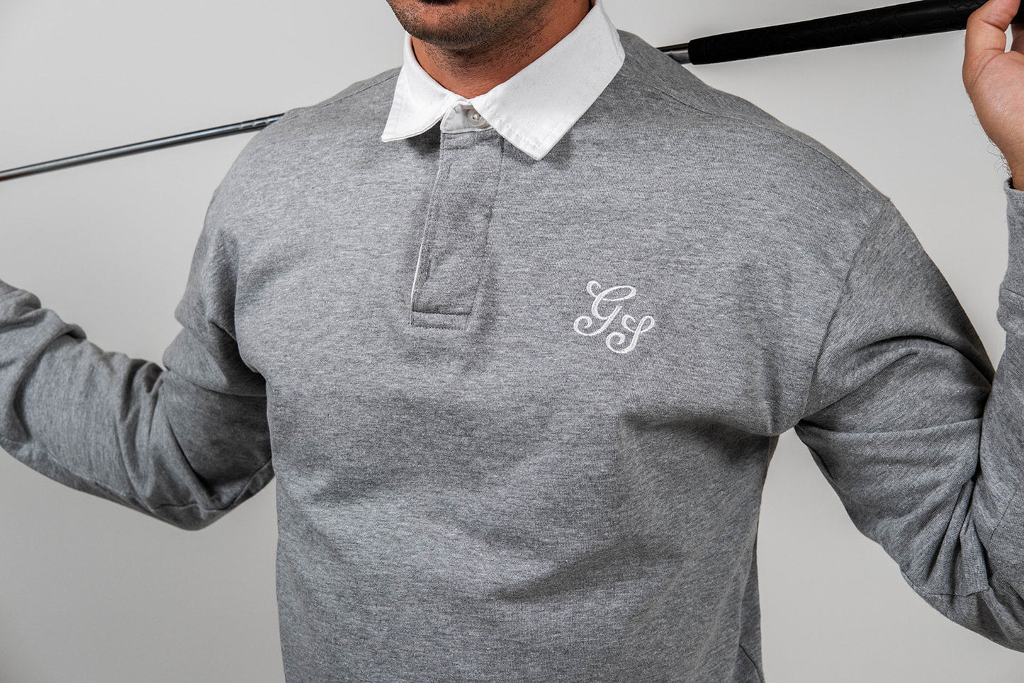 Golf Stuff - Grey Long Sleeve Polo - The Golf Guys Online