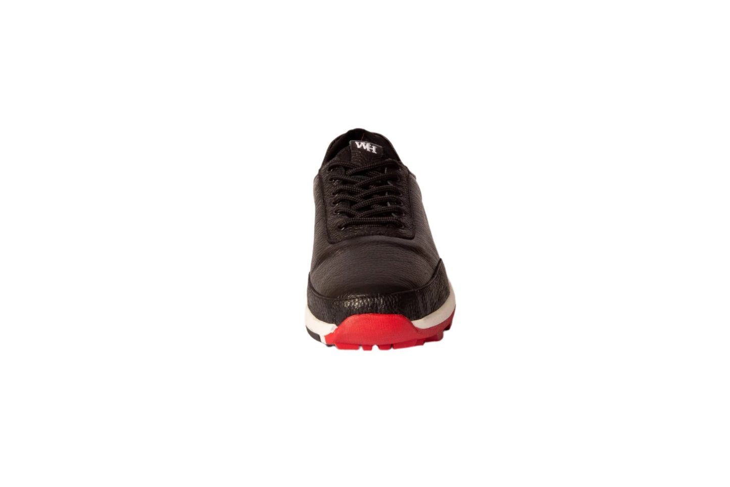 W&H Ace - Deerskin Men's Golf Shoes in Black & Red