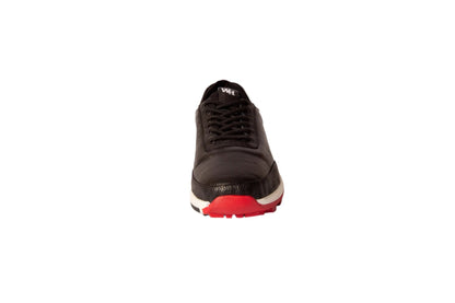 W&H Ace - Deerskin Men's Golf Shoes in Black & Red