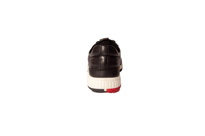 W&H Ace - Deerskin Men's Golf Shoes in Black & Red